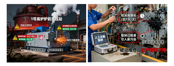 以鋼廠高爐液壓站為例：油液污染早預(yù)警，生產(chǎn)運(yùn)維更科學(xué) 圖1